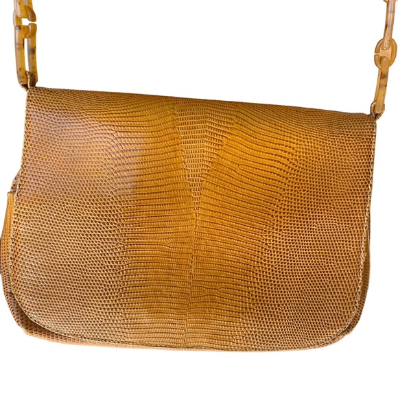 SONDRA ROBERTS VINTAGE HANDBAG Shoulder/ Crossbody w/ Tortoise Shell Chain - Picture 9 of 13